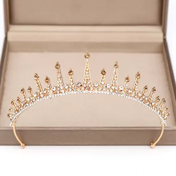 Свадебная прическа в стиле барокко Корейская хрустальная корона Аксессуары для волос Шоу Головной убор в виде короны