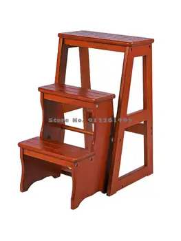 Доставка Бытовой Многофункциональный Складной Лестничный стул Импортная лестница из массива дерева Для лазания в помещении Трехступенчатая лестница-табурет