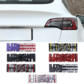 Для Tesla Модель 3 Y X S Клетчатый Логотип Автомобильные Наклейки 3D Металлическая Эмблема Заднего Багажника Значок Наклейки Украшения Аксессуары Для Укладки Автомобилей