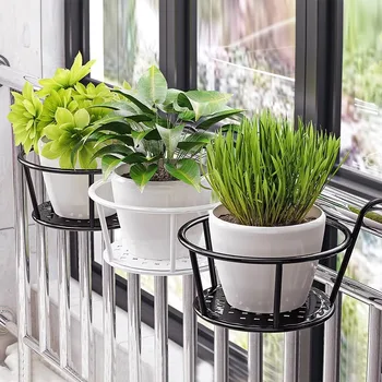 Универсальная легкая металлическая подставка для растений, стеллаж для растений для внутреннего балкона, подвесной тип подставки для цветов