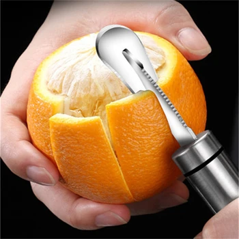 Нож для чистки апельсинов и грейпфрутов из нержавеющей стали, Практичный Нож для открывания фруктов, нож для снятия кожуры, Нож для чистки овощей, Кухонные принадлежности