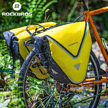 Официальные сумки и корзинки ROCKBROS 100% Водонепроницаемая Велосипедная сумка для дальних поездок MTB, сумка для багажника, аксессуары для велосипедов объемом 20 л
