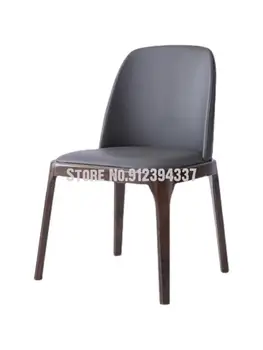 Обеденный стул из массива дерева в скандинавском стиле, легкая роскошная европейская мягкая сумка, повседневный простой дизайнерский стул с подлокотником и спинкой для гостиничного кафе
