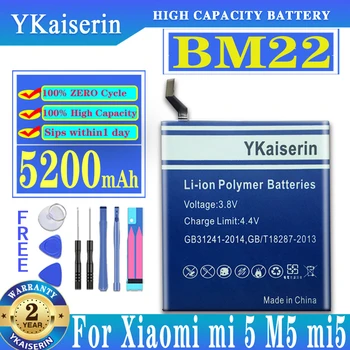 YKaiserin Для Xiao Mi 5200 мАч BM22 Сменный Аккумулятор Телефона Для Xiaomi 5 Xiaomi5 Mi5 M5 Batteria + Бесплатные Инструменты