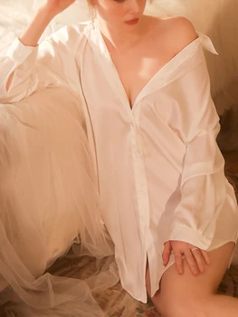 Женская ночная рубашка, Пижамный комплект, пижама на пуговицах с цветочным принтом, ночная рубашка с длинным рукавом, Летняя одежда для отдыха