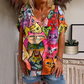 Женская креативная футболка с 3D цифровым принтом 