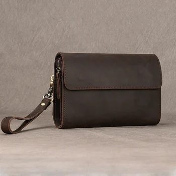 Мужской клатч из натуральной кожи, Роскошная дизайнерская сумочка, мужской клатч, вместительный кошелек для путешествий, сумка для хранения зарядных устройств, Кабельный органайзер