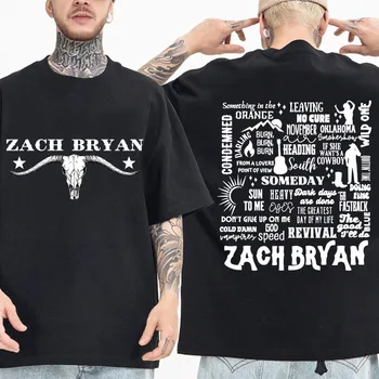 Мужские и женские футболки с Заком Брайаном в стиле вестерн-кантри с круглым вырезом и коротким рукавом