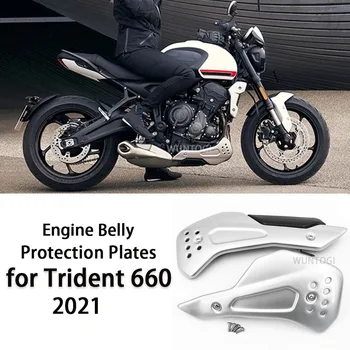 Защитные кожухи двигателя подходят для Аксессуаров Trident 660 Trident660 2021 Комплект Защитных Пластин Брюшка двигателя Мотоцикла Комплект Обтекателя Брюшка двигателя