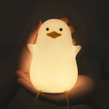Силиконовый светильник Penguin LED Night Lamp с сенсорным датчиком, Красочный Праздничный Подарок для ребенка, Милая Лампа для декора рабочего стола в спальне