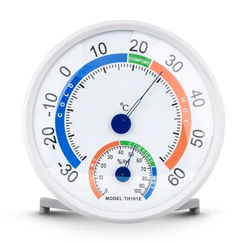 TH101E Измеритель температуры с круглым указателем 0% ~ 100% Гигрометр Аналоговый Термометр Монитор Датчик влажности для внутреннего наружного использования