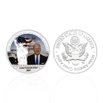 46-й президент США 2021 года Хосе Робинетт Байден Изготавливает серебряные монеты, Рекламные украшения для медалей