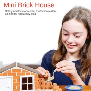 Детская кирпичная кладка, коттедж ручной работы, игрушки для дома архитектора
