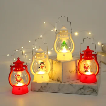 Рождественские украшения Светодиодный фонарь Санта Клаус Веселые Рождественские украшения для дома 2023 Рождественская лампа Атмосферный ночник