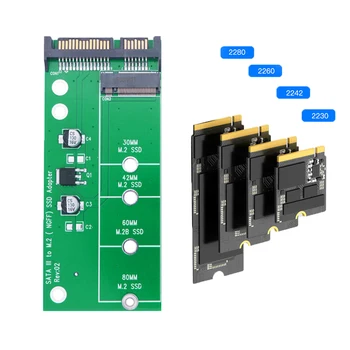 M.2 Конвертер NGFF 2,5 Дюймов M2 SATA Riser Устройство чтения карт жесткого диска SATA3.0 6G Карта M2 К адаптеру SATA Поддержка 2230/42/60/80 M.2 SSD