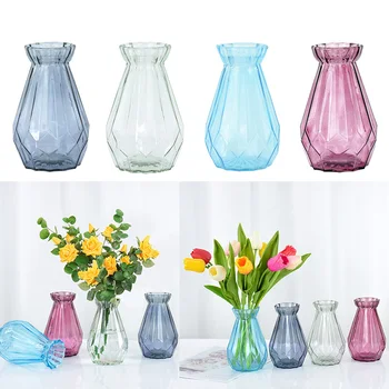 Современная ваза для цветов, прозрачная стеклянная бутылка, Цветочный горшок, Свадьба, День Рождения, Украшение дома, гостиной, Орнамент, Цветочная композиция