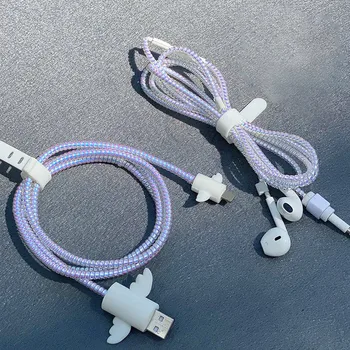 1 рулон лазерного цветного стиля 1,55 М USB-кабель для зарядки линии передачи данных, защита провода, шнур, Пружинная обмотка, Органайзер для намотки кабеля