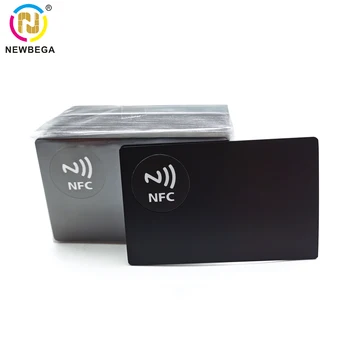 Металлическая Бесконтактная Визитная карточка NFC, Подарочные Карты Ntag216, С Чипом DUI/DYI, Технология RFID, Матово-Черный Дизайн 1ШТ