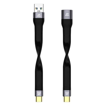Кабель USB от мужчины/женщины к типу C Короткий Гибкий шнур для быстрой зарядки мобильного телефона