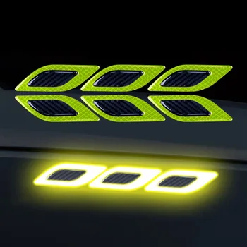Автомобильная Светоотражающая Наклейка из углеродного волокна 3D Для стайлинга автомобилей Светоотражающие полосы Предупреждение о ночной безопасности Отражающая лента Наклейки Термоаппликация