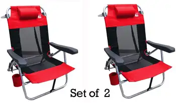 Плоский складной сетчатый сверхлегкий стул (2-) - красный