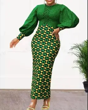 Африканские платья для женщин 2023 Осень, Дашики, Облегающая Африканская одежда, Платье Макси, Модная Элегантная Женская Африканская одежда S-2XL