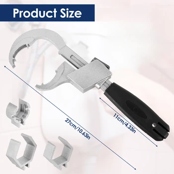 Многофункциональный ключ для ванной Универсальный регулируемый двусторонний КлючалЮминиевый сплав Открытый гаечный ключ Ручной инструмент для ремонта ванной комнаты