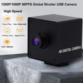 Видеокамера ELP 2MP AR0234 с Глобальным Затвором USB Wecam Mini UVC 1080P 90 кадров в секунду с Широкоугольным Объективом 150 градусов для ПК Машинного Зрения