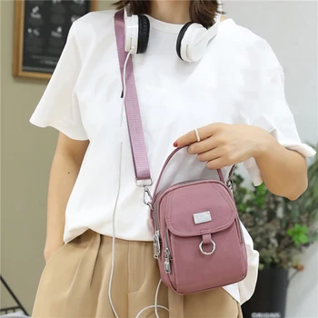Женская сумка на одно плечо, модная сумка из высококачественной прочной ткани, женская мини-сумочка, сумка для телефона, сумка через плечо на молнии