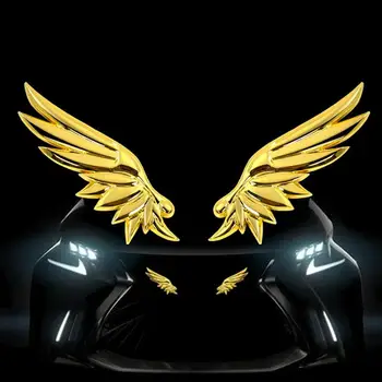 Наклейки с ангелом из сплава металла, очаровательная форма крыла Ангела, авто 3D Крылья Ангела из цинкового сплава, украшения для автомобиля, наклейка для автомобиля