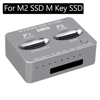 M.2 NVME SSD Клон Док-станции Nvme с двумя отсеками USB3.2 Gen2X Type C Внешний Жесткий диск 20 Гбит/с для Твердотельного накопителя M2 SSD M Key SSD