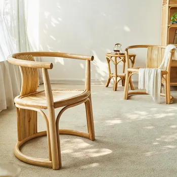 семейный ротанговый стул, набор для чайного столика, стул для ленивого человека на одного человека, стул со спинкой, домашний балкон, плетеный стул для отдыха из ротанга