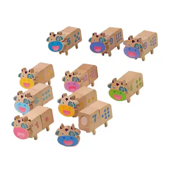 10x Деревянный сортировочный штабелирующий блок Игрушки Монтессори для раннего обучения Деревянные фигурки животных Блоки для мальчиков Подарки Унисекс для детей и девочек