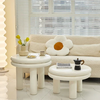 Журнальный столик Nordic С круглым подносом Для хранения Небольшого пространства Многофункциональный Боковой журнальный столик Угловой Mesitas Мебель для гостиной