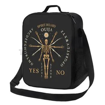 Спиритическая доска для спиритических сеансов со скелетами, изолированная сумка для ланча с регулируемым плечевым ремнем, Многоразовые сумки-холодильники для бенто на молнии
