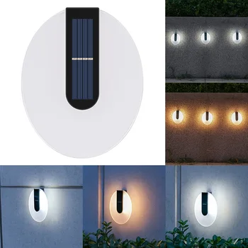 8 светодиодных солнечных настенных ламп на открытом воздухе, водонепроницаемых, работающих на солнечных батареях, с подсветкой ВВЕРХ и вниз для украшения дома, сада, крыльца, двора