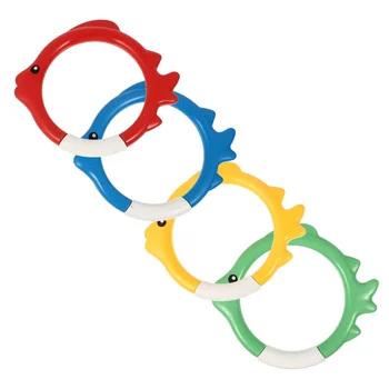 4 шт. красочное кольцо для дайвинга забавная игрушка летние игрушки плавательные детские кольца пластиковый бассейн в форме рыбы