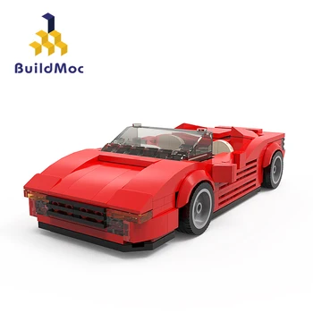 Гоночный автомобиль MOC, внедорожник 1980-х, спортивный фургон, легендарные супер красные наборы строительных блоков, модель кирпичей для грузовиков, детские игрушки для фанатов
