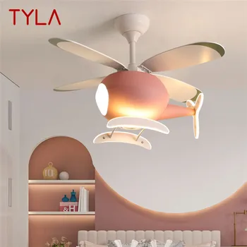 Детский потолочный вентилятор TYLA Nordic Fan Light, персонализированный креативный светодиодный светильник для ресторана, спальни, кабинета с легким потолочным вентилятором