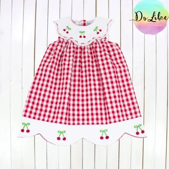 Детское платье для новорожденных cherry designs, оптовая продажа одежды для девочек, цельная модная высококачественная одежда для девочек, повседневные платья для младенцев