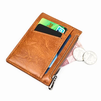 Повседневный креативный тонкий держатель для кредитных карт в стиле ретро, мужской мини-короткий кошелек, маленький кошелек для монет