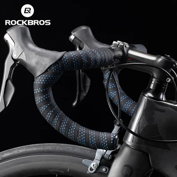 Официальная лента для велосипедного руля ROCKBROS из полиуретана Eva, противоскользящая пленка, Дышащая Противоударная лента для MTB, захваты для торцевых перекладин, аксессуары для велоспорта