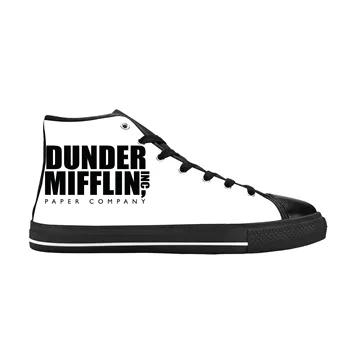 Офисное телешоу Dunder Mifflin Paper Company, Повседневная тканевая обувь с высоким берцем, Удобные дышащие мужские и женские кроссовки с 3D-принтом.
