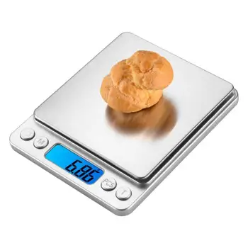 Электронные кухонные весы Цифровые прецизионные весы Пищевые граммовые диетические весы для подсчета каратов USB-зарядка для точности 0,01 г.