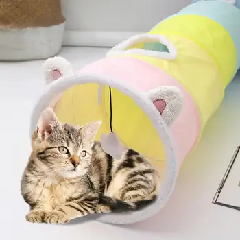 1 шт. Портативный туннель для кошек, Интерактивная складная игрушка-туннель для кошек, большое пространство, устойчивый к царапинам, избавляющий от скуки Туннель для кошек
