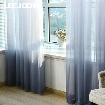 Занавеска LEEJOOM с цветным принтом, прозрачные газовые шторы для гостиной, эркерное окно, балкон, домашний текстиль, 1ШТ
