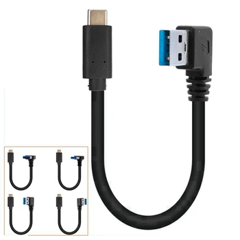 90 градусов ВВЕРХ-вниз под прямым углом слева от разъема USB 3.0 (тип-A) к разъему USB3.1 (Тип-C) Для синхронизации данных по USB, штекер зарядного кабеля (черный) 0,2 м