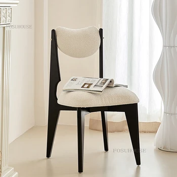 Обеденные стулья из массива дерева в скандинавском стиле для кухни, обеденный стул со спинкой, удобная дизайнерская мебель для столовой, одноместный стул в стиле ретро