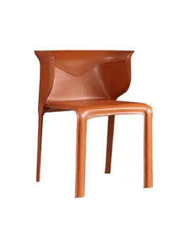 Скандинавский обеденный стул, домашний Современный минималистичный подлокотник, Спинка, Книжный стул, Стул для макияжа, Одноместное повседневное кожаное кресло-седло