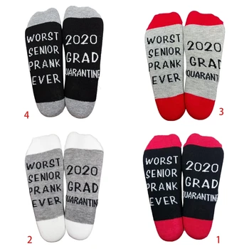 Хлопчатобумажные носки унисекс, чулочно-носочные изделия с буквенным принтом Funny Worst Senior 2020, карантин
